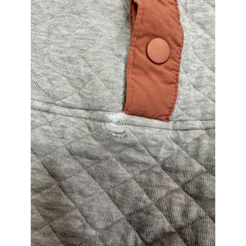 Patagonia Organic Cotton Quilt Snap-T Pullover Grey Orange Women Large - Picture 2 of 7